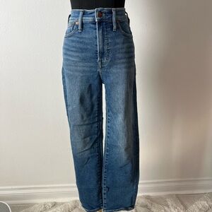 Madewell Cropped Petite dark blue slim leg jeans